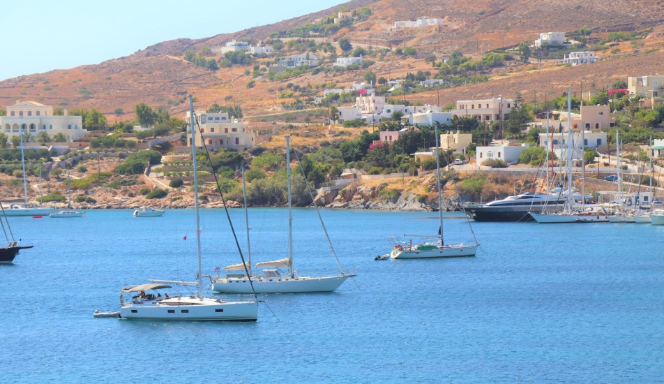 Finikas beach sailboats