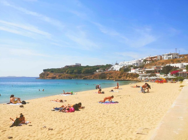 sandy beach mykonos